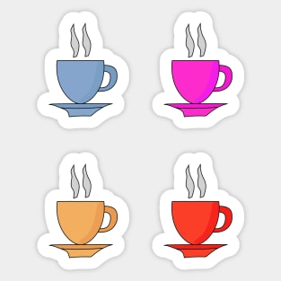 Coffee and Tea Cups Sticker